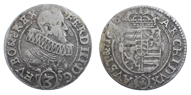 Ferdinand III. 3 grajciar 1628 Kladsko
