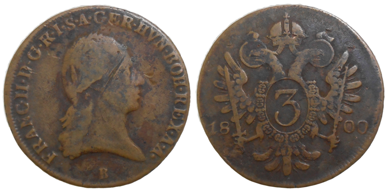 František II. 3 grajciar 1800 B