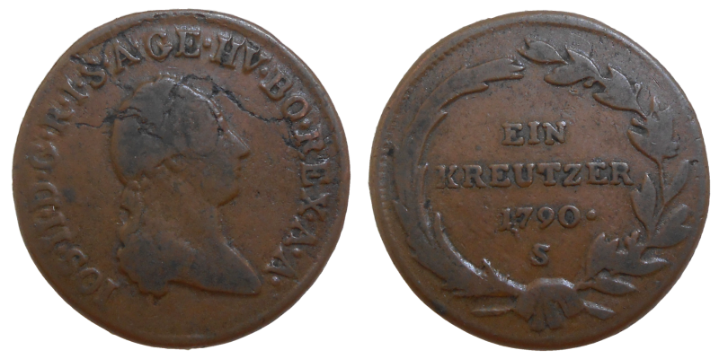 Jozef II. 1 grajciar 1790 S