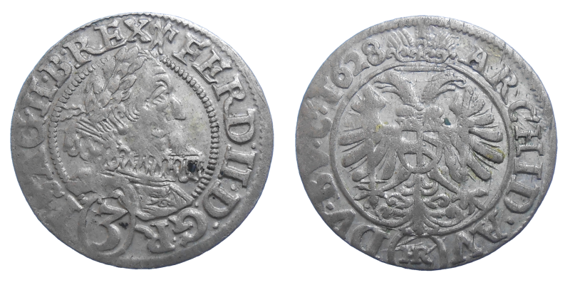 Ferdinand II. 3 grajciar 1628 HR