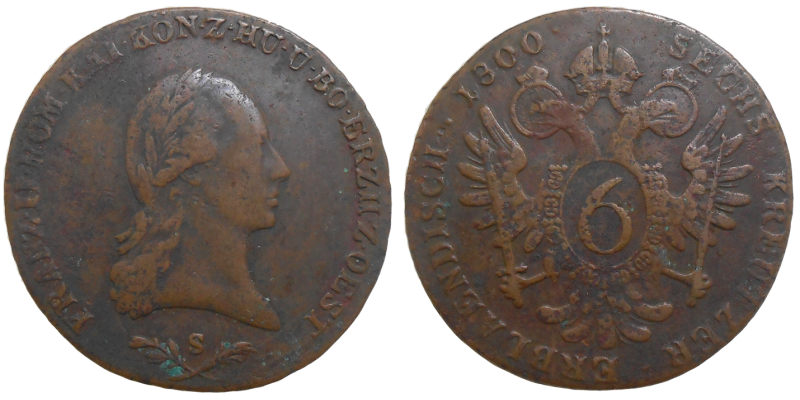 František II. 6 grajciar 1800 S
