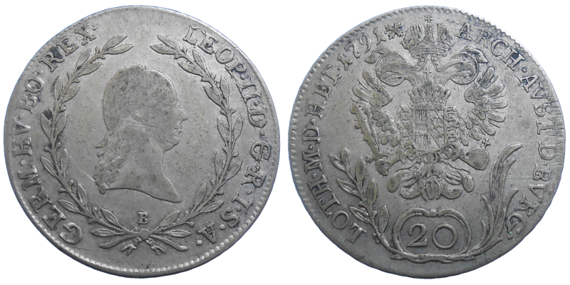 Leopold II. 20 grajciar 1791 B