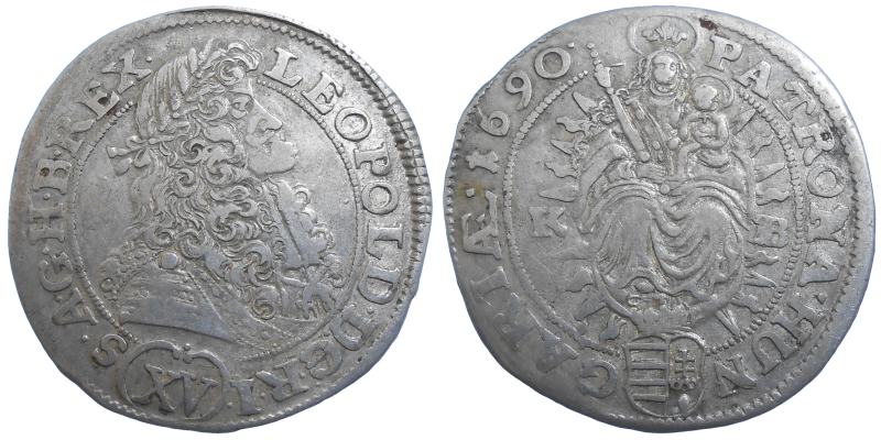 Leopold I. XV grajciar 1690 KB