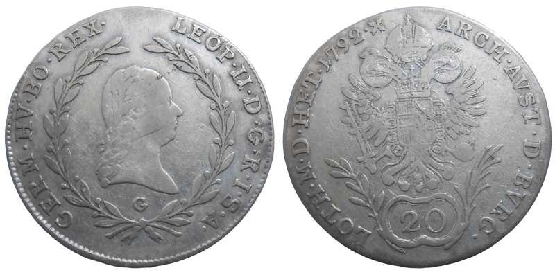 Leopold II. 20 grajciar 1792 G
