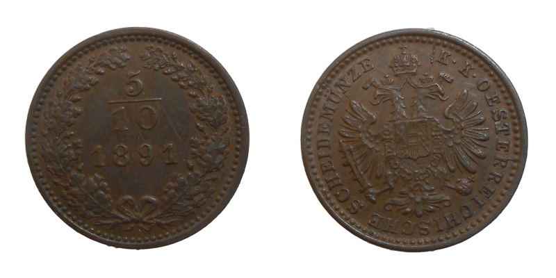 František Jozef I. 5/10 grajciar 1891 bz