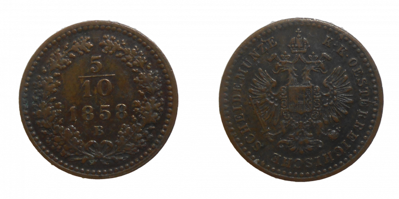 František Jozef I. 5/10 grajciar 1858 B