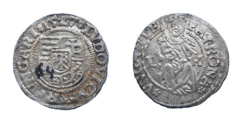 Ľudovít II. Jagelovský denár 1527 LK