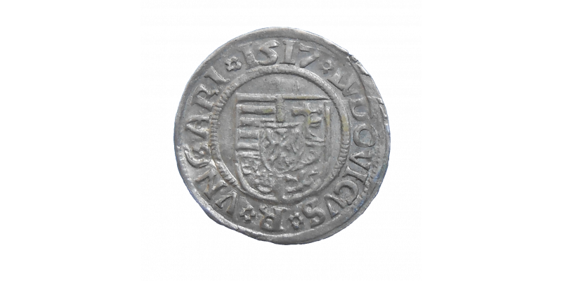 Ľudovít II. Jagelovský denár 1517 KG