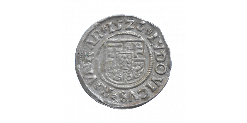 Ľudovít II. Jagelovský denár 1526 KA