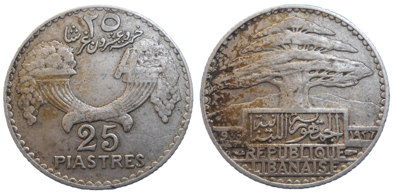 Libanon 25 Piastres 1936