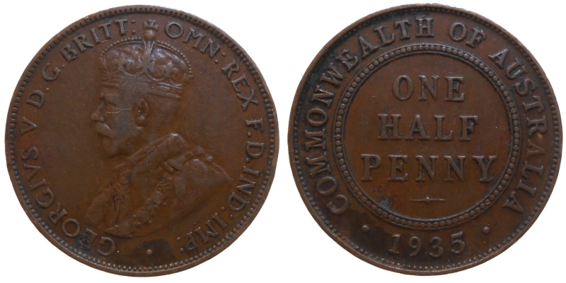 Australia Half Penny 1935