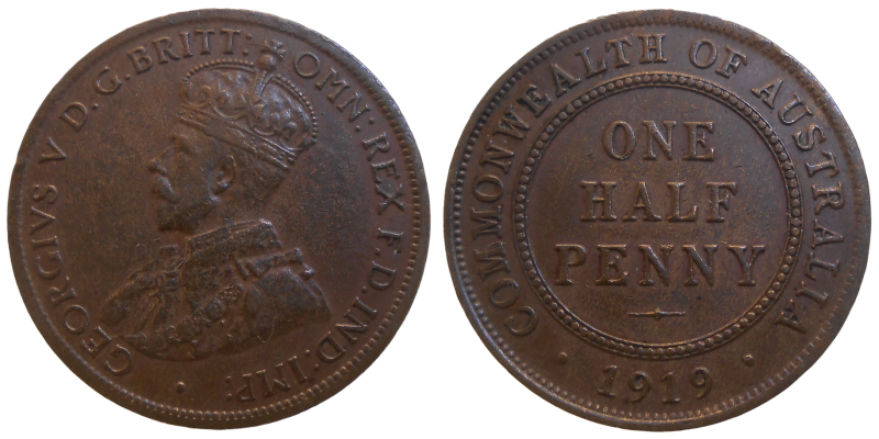 Australia Half Penny 1919