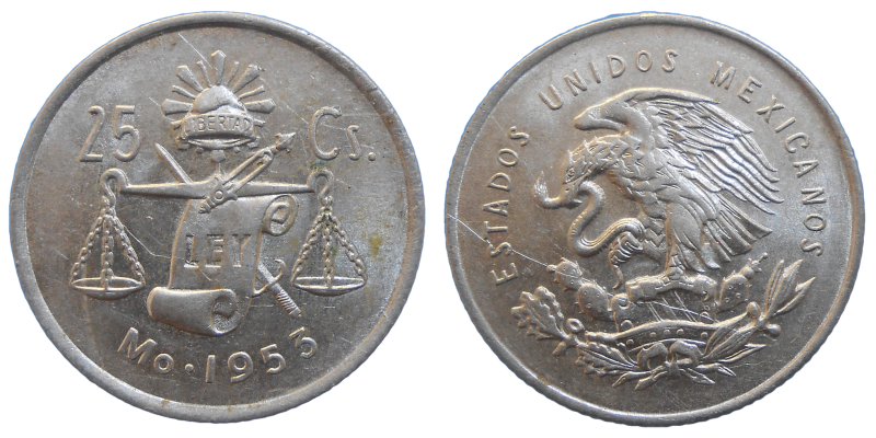 Mexiko 25 Centavos 1953