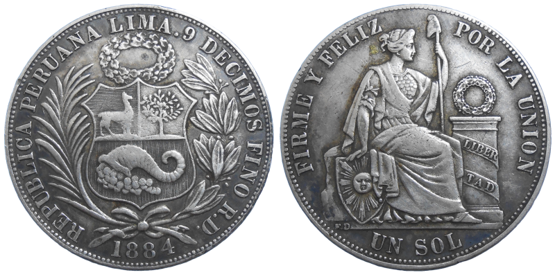 Peru 1 Sol 1884