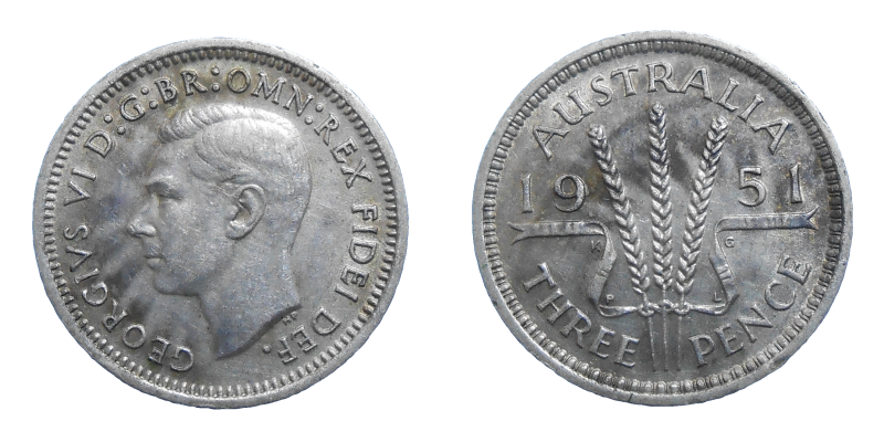 Austrália 3 Pence 1951