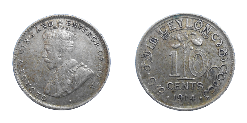 Ceylon 10 Cent 1914