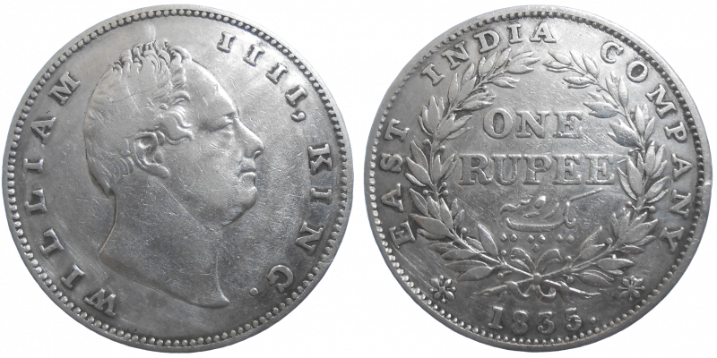 India 1 Rupee 1835
