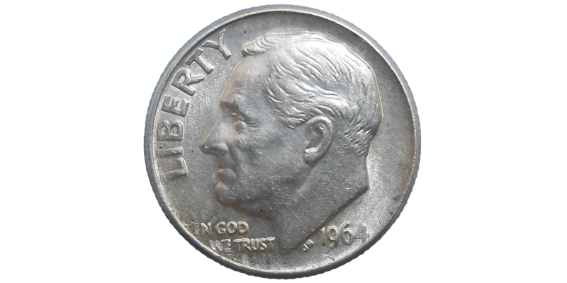 USA One Dime 1964