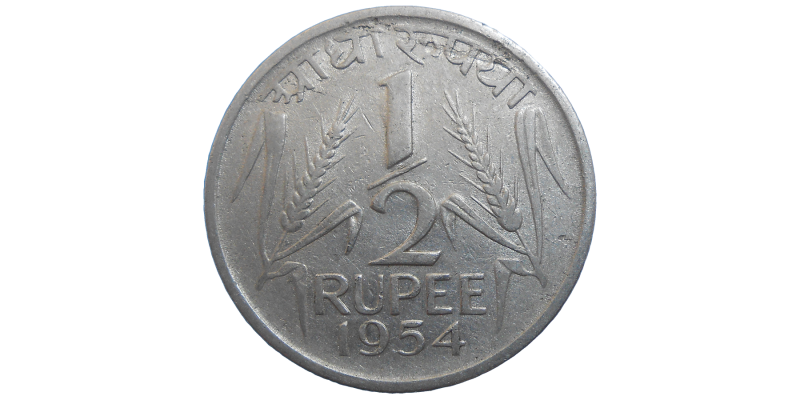 India 1/2 Rupee 1954