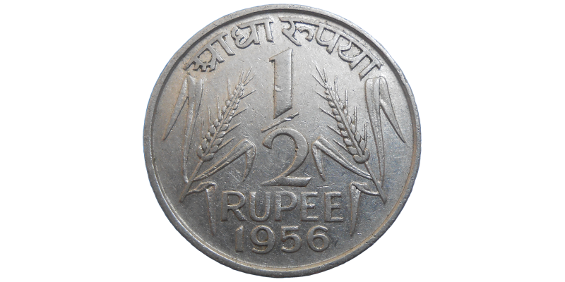 India 1/2 Rupee 1956