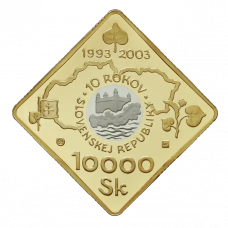 10 000 Sk 2003 10. výročie vzniku SR