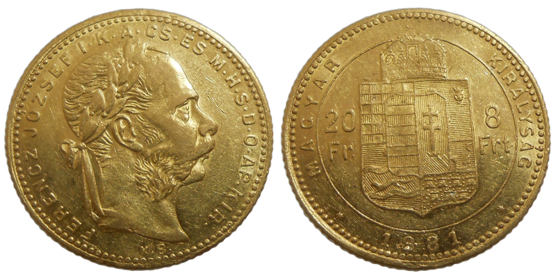 František Jozef I. 8 zlatník 1881 KB