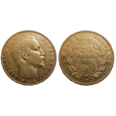 Francúzsko 20 Frank 1855 BB