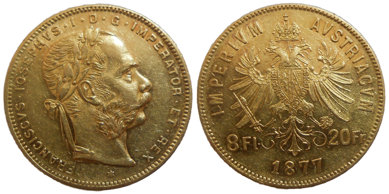 František Jozef I. 8 zlatník 1877 bz