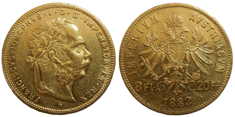František Jozef I. 8 zlatník 1882 bz