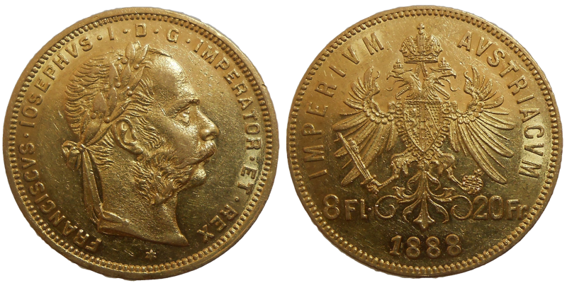 František Jozef I. 8 zlatník 1888 bz