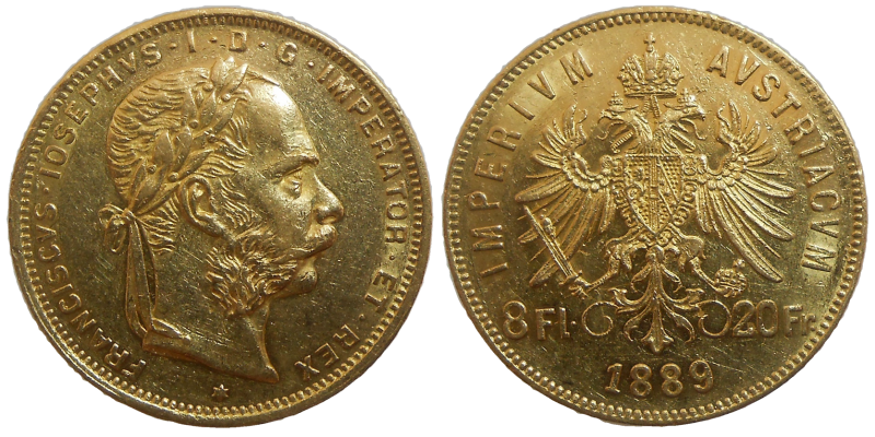František Jozef I. 8 zlatník 1889 bz