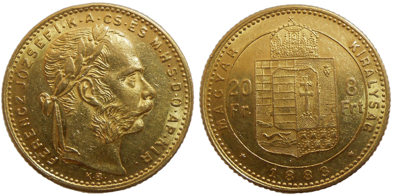 František Jozef I. 8 zlatník 1883 KB
