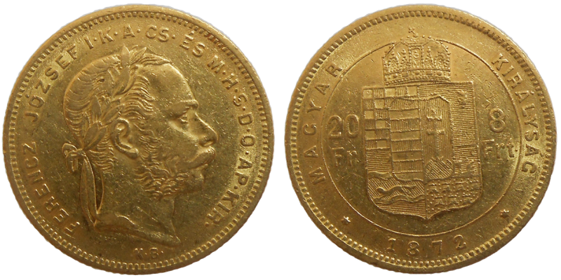 František Jozef I. 8 zlatník 1872 KB