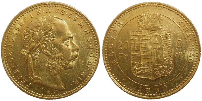 František Jozef I. 8 zlatník 1880 KB