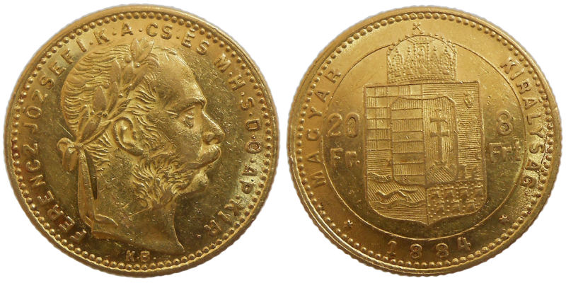 František Jozef I. 8 zlatník 1884 KB
