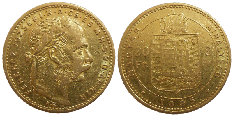 František Jozef I. 8 zlatník 1885 KB