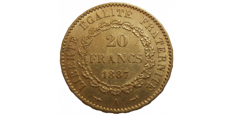 Francúzsko 20 Frank 1887 A