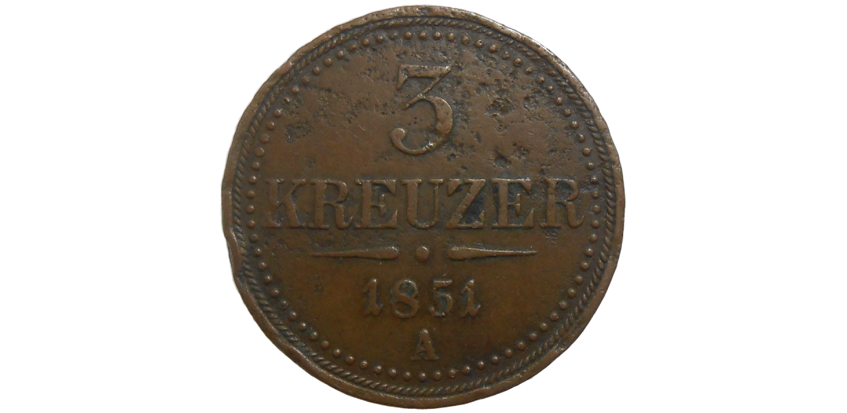 František Jozef I. 3 grajciar 1851 A František Jozef I. 3 grajciar 1851 A