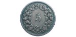 Švajčiarsko 5 Rappen 1891
