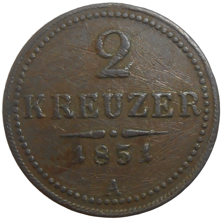 František Jozef I. 2 grajciar 1851 A František Jozef I. 2 grajciar 1851 A