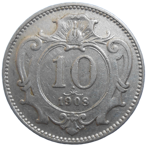 František Jozef I. 10 Heller 1908 bz