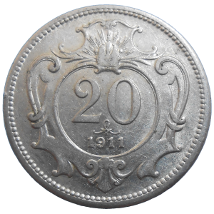 František Jozef I. 20 Heller 1911 bz