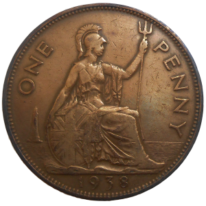 Veľká Británia One Penny 1938