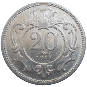 František Jozef I. 20 Heller 1911 bz