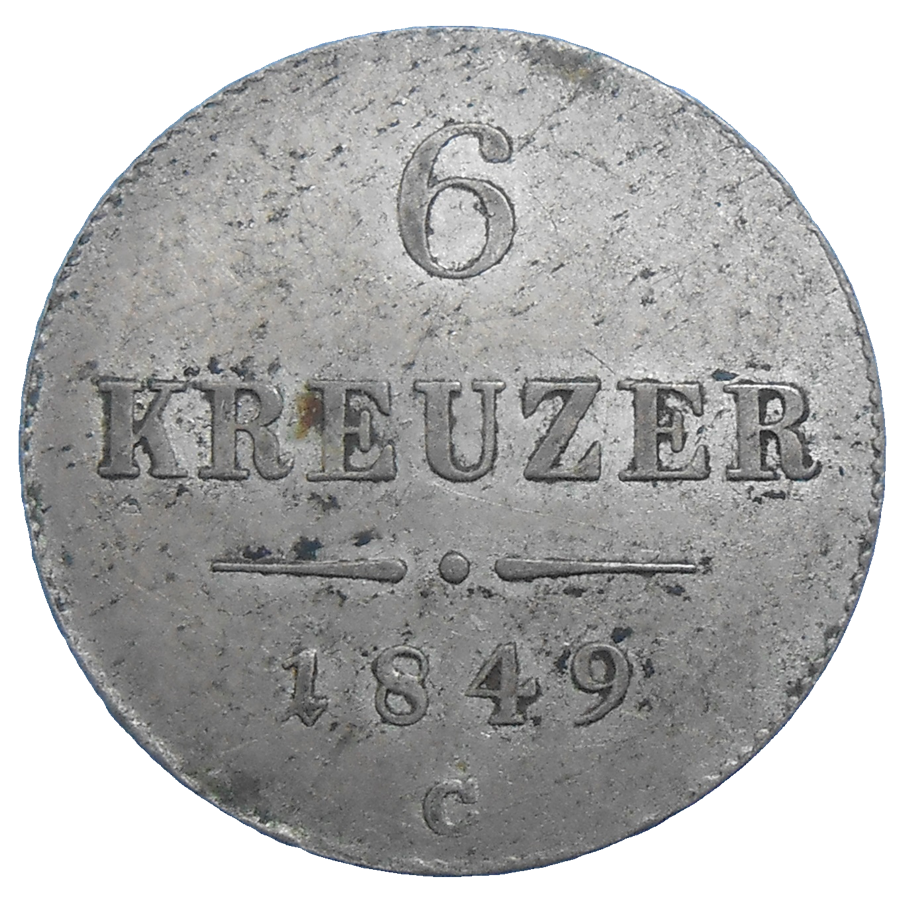 František Jozef I. 6 grajciar 1849 C František Jozef I. 6 grajciar 1849 C