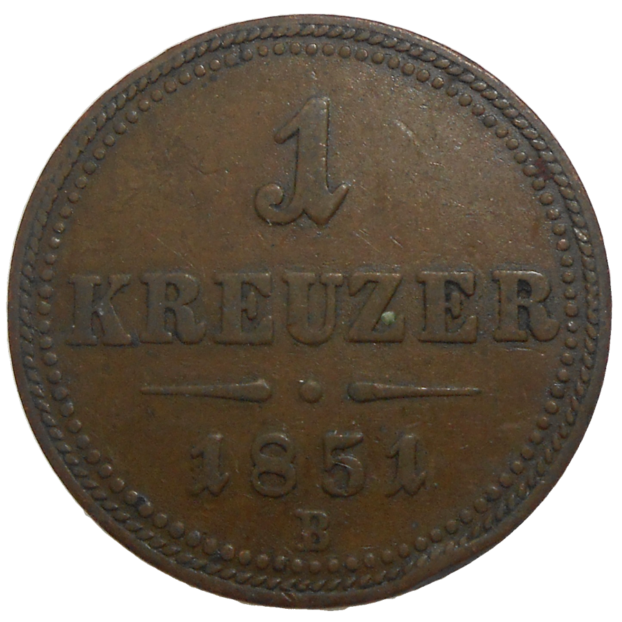František Jozef I. 1 grajciar 1851 B František Jozef I. 1 grajciar 1851 B