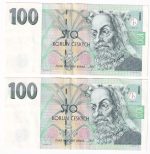 100 Korún 1997 čísla po sebe