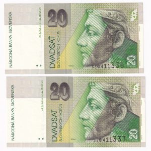 20 Korún 2004 S čísla po sebe