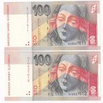 100 Korún 2001 U čísla po sebe