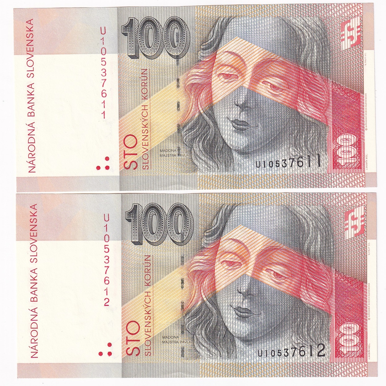 100 Korún 2001 U čísla po sebe 100 Korún 2001 U čísla po sebe